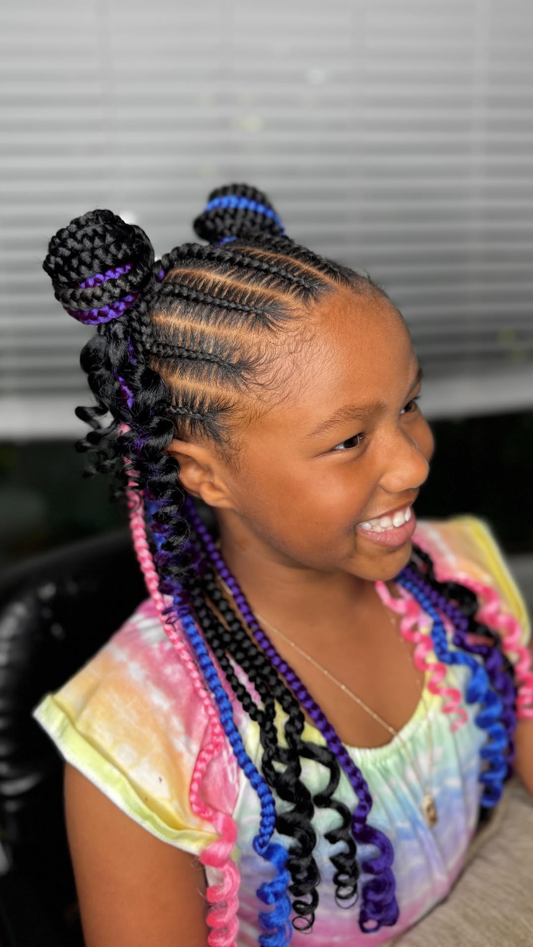 Kids colorful braids
