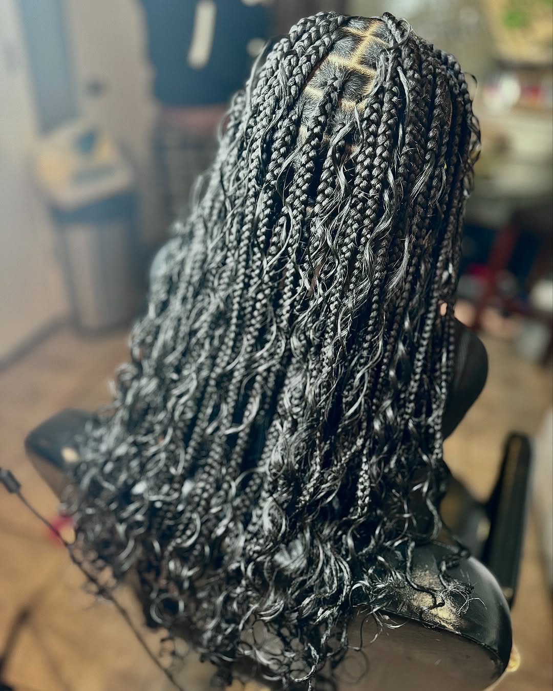 Boho knotless braids